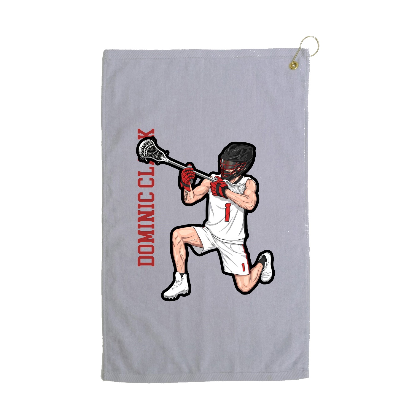 Golf Towel — Name Vertical in Grey