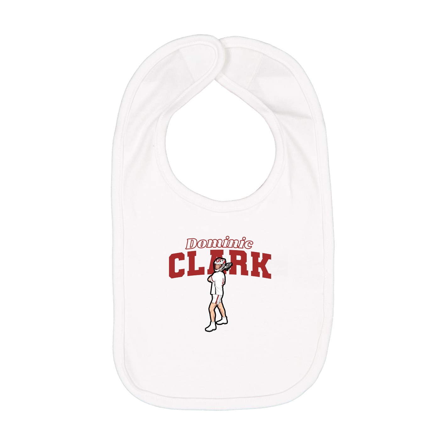 Infant Bib — Name Arch in White