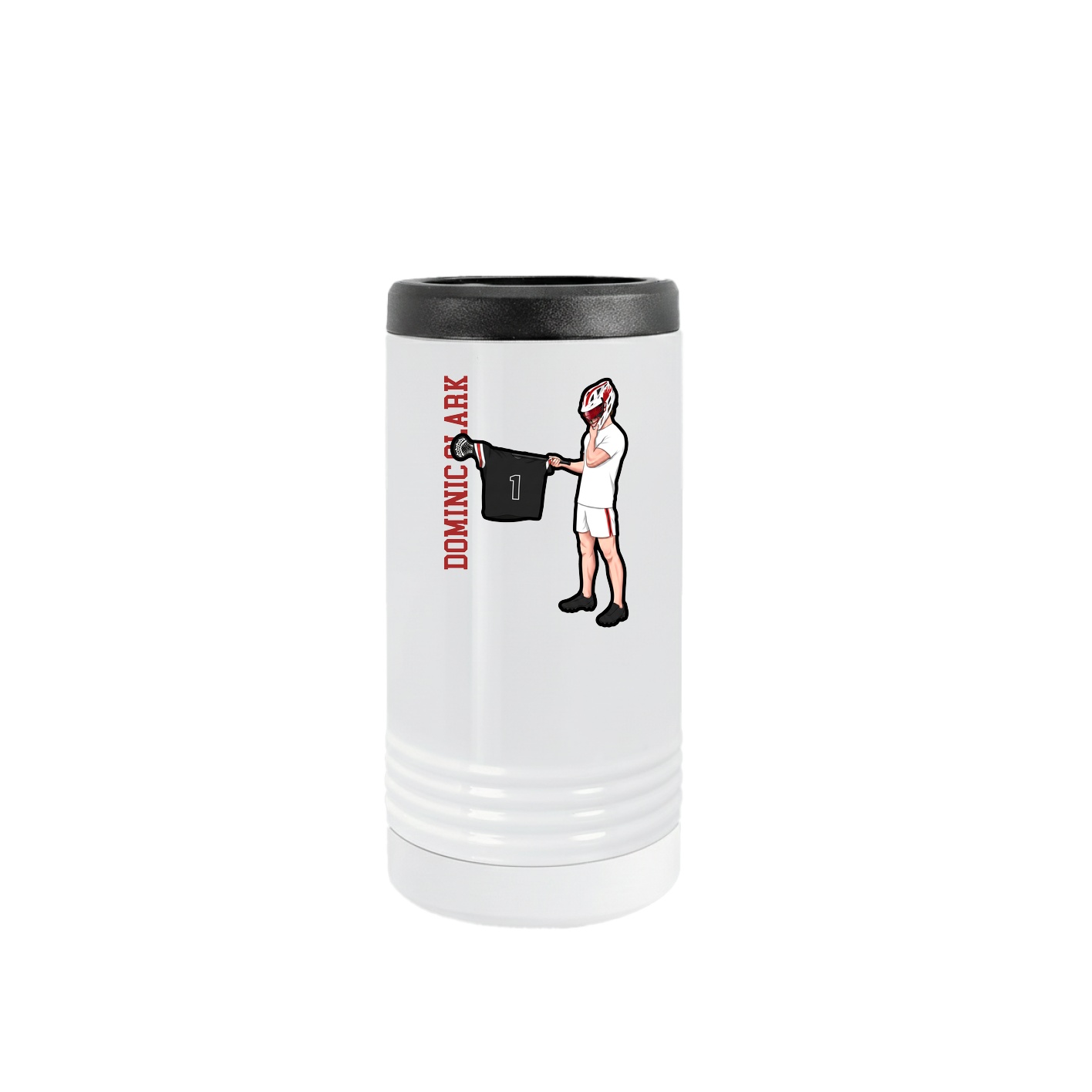 Slim Beverage Holder — Name Vertical in White