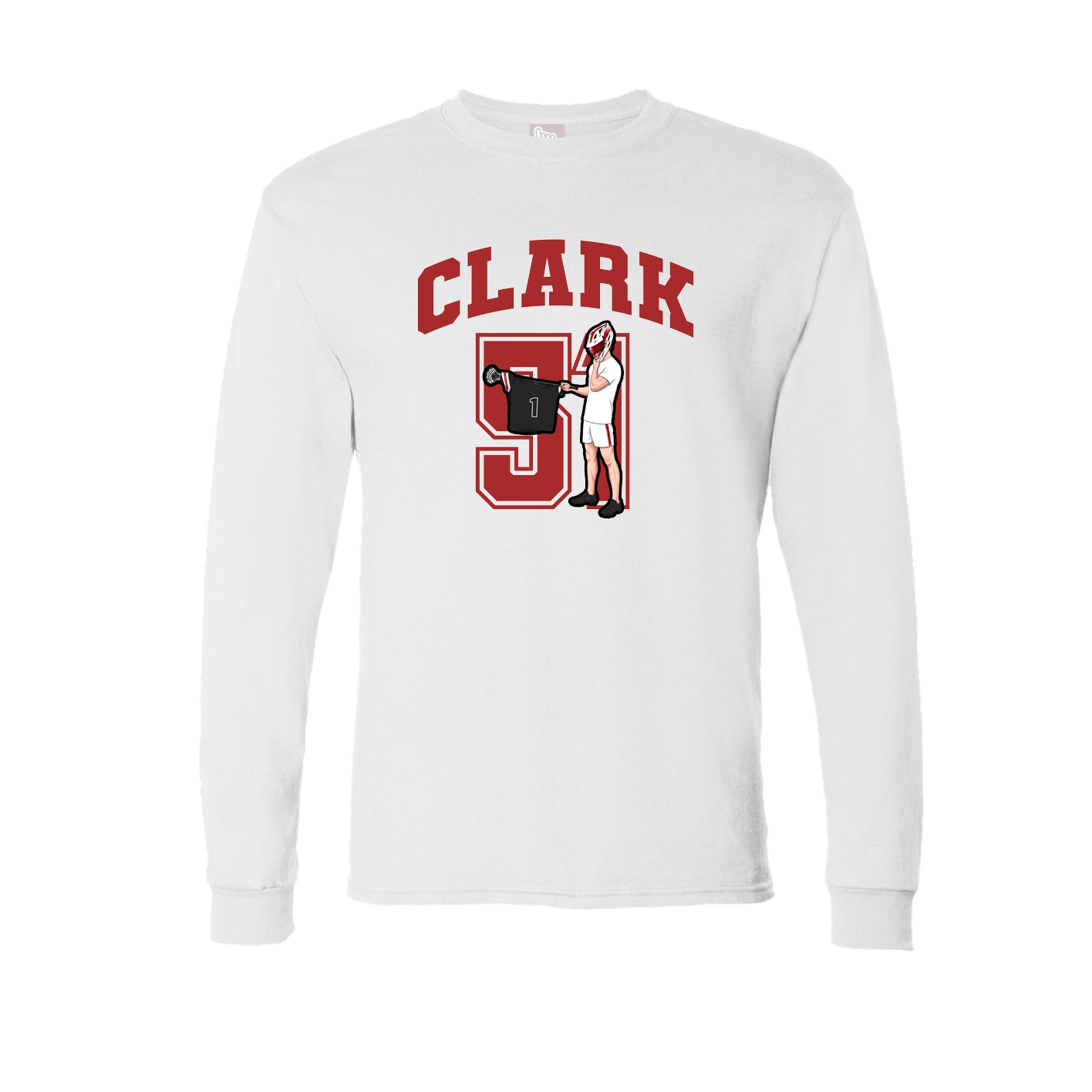 Long Sleeve Tee — Number in White