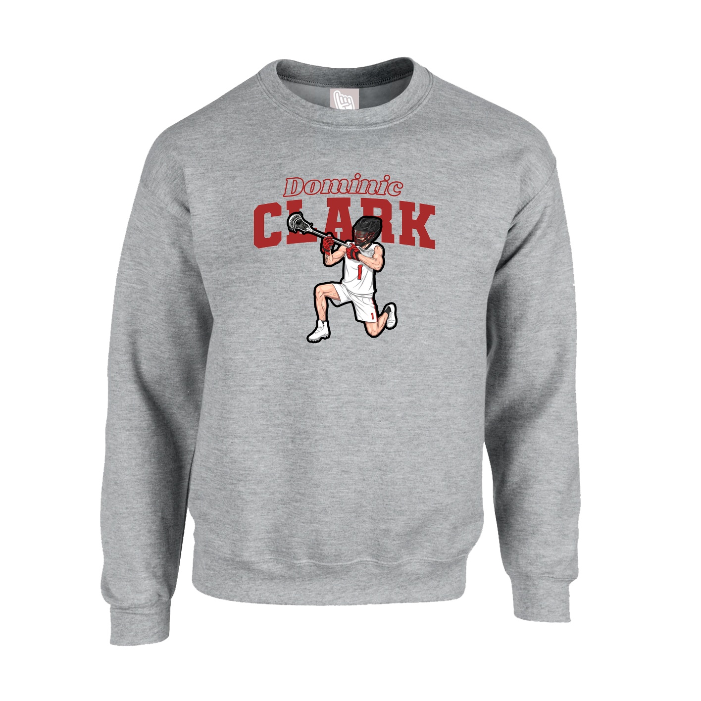 Fleece Crew — Name Arch in Grey