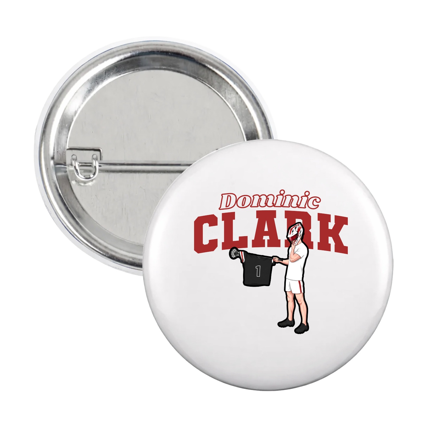Game Day Button — Name Arch in White