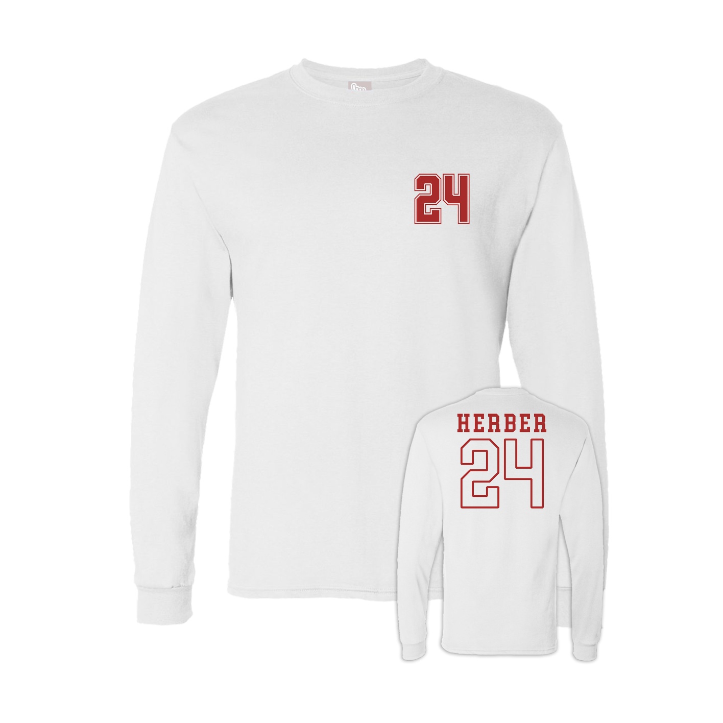 Long Sleeve Tee — Chest Back in White