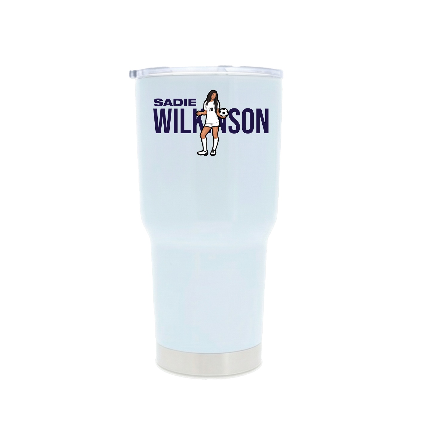 30oz Stainless Steel Tumbler — Player Name in White