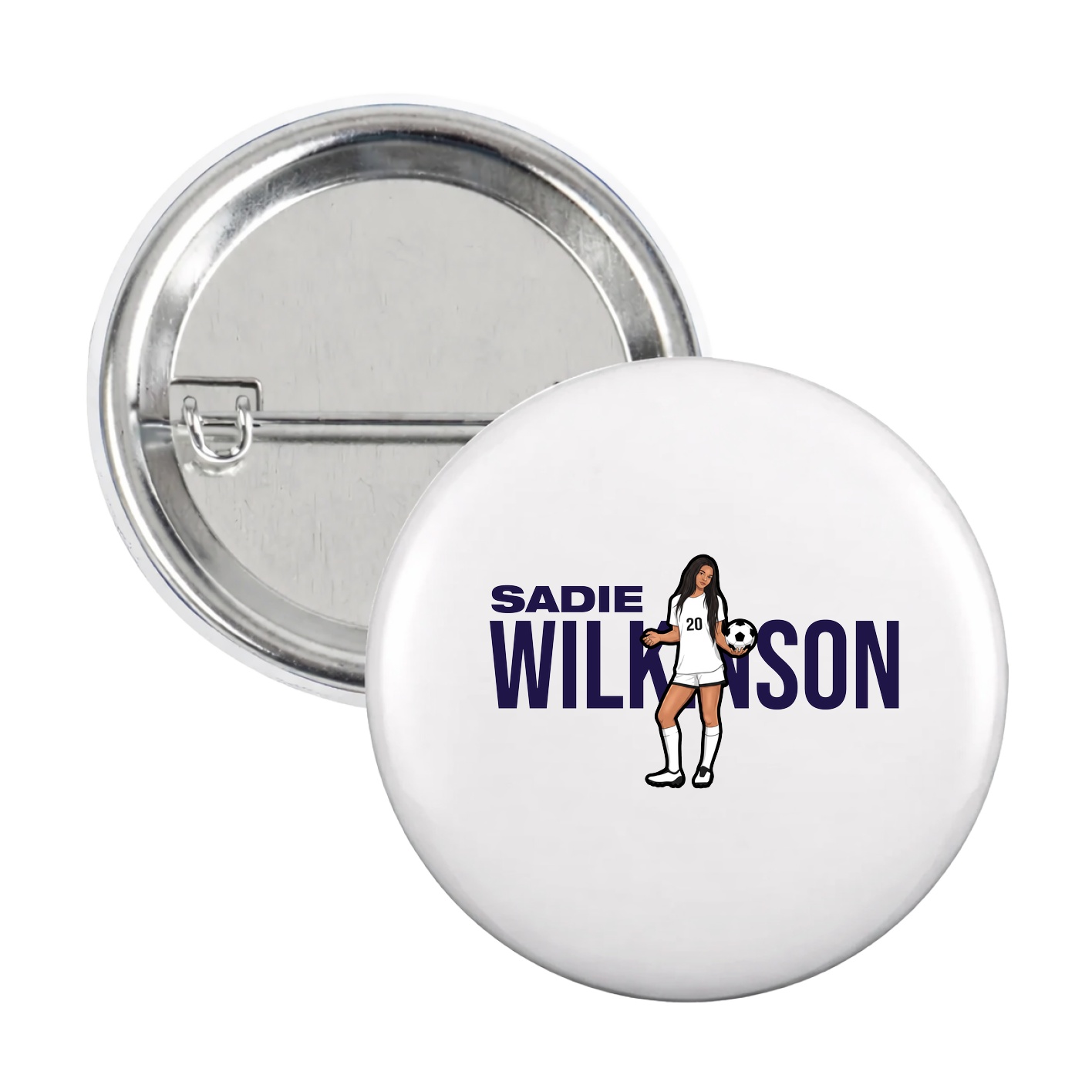 Game Day Button — Player Name in White