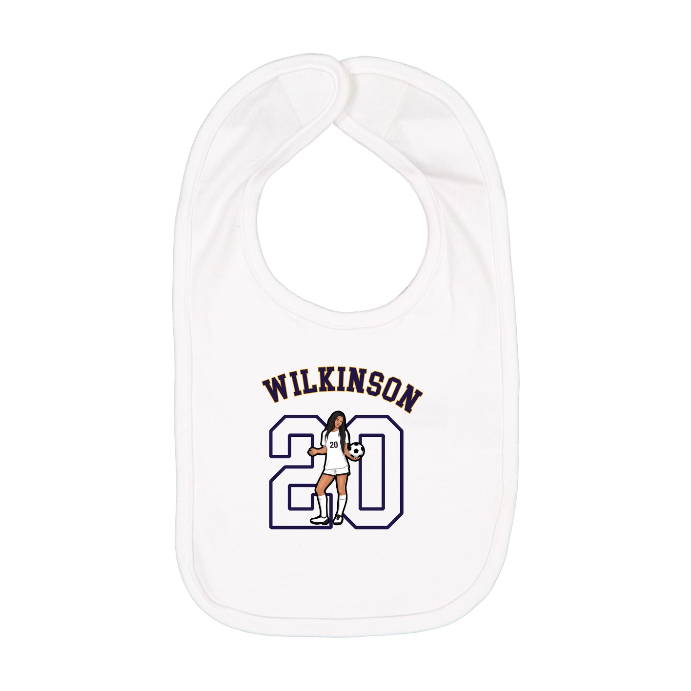 Infant Bib — Shirsey Arch in White
