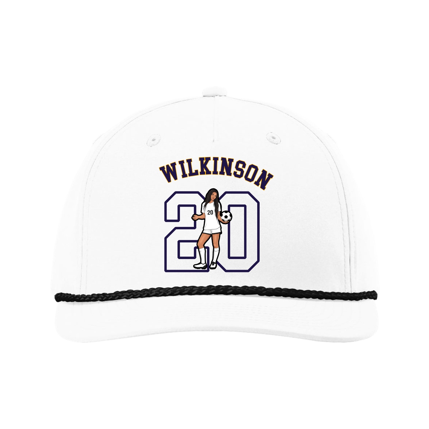 Five-Panel Classic Rope Cap — Shirsey Arch in White