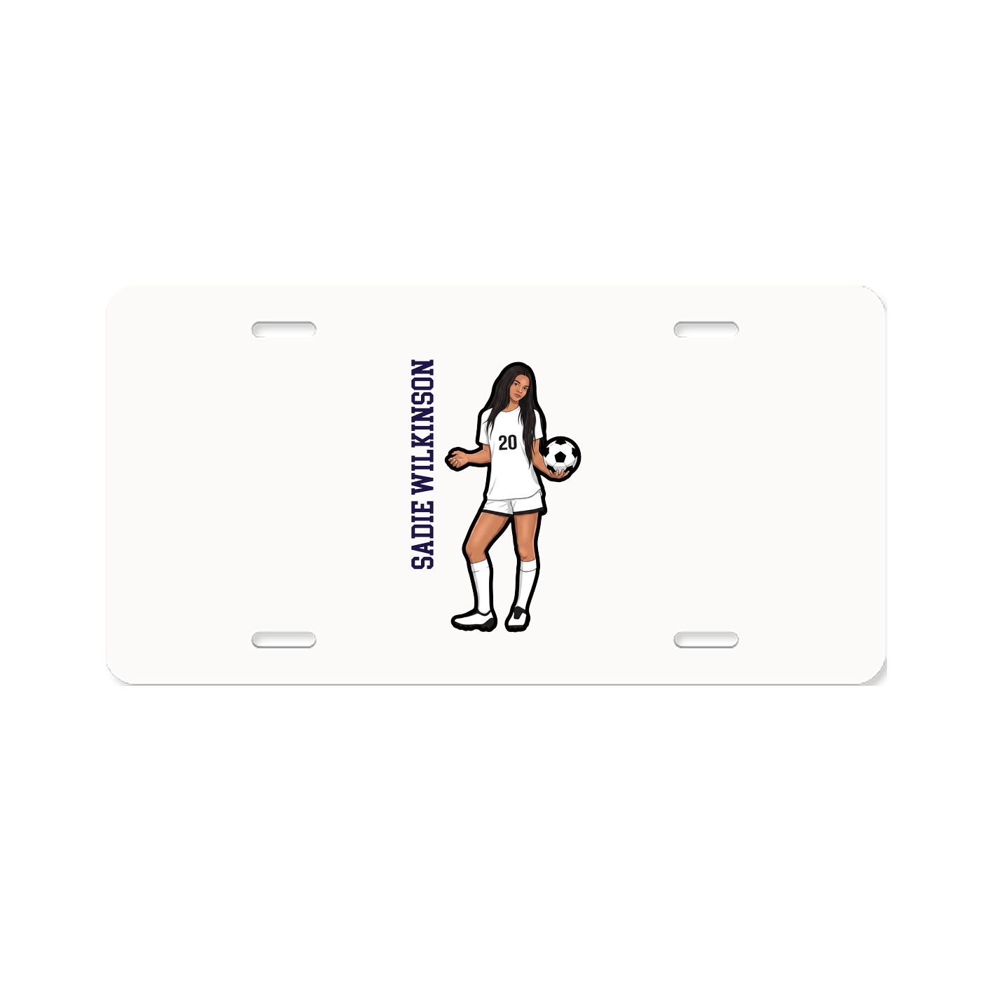 License Plate — Name Vertical in Classic