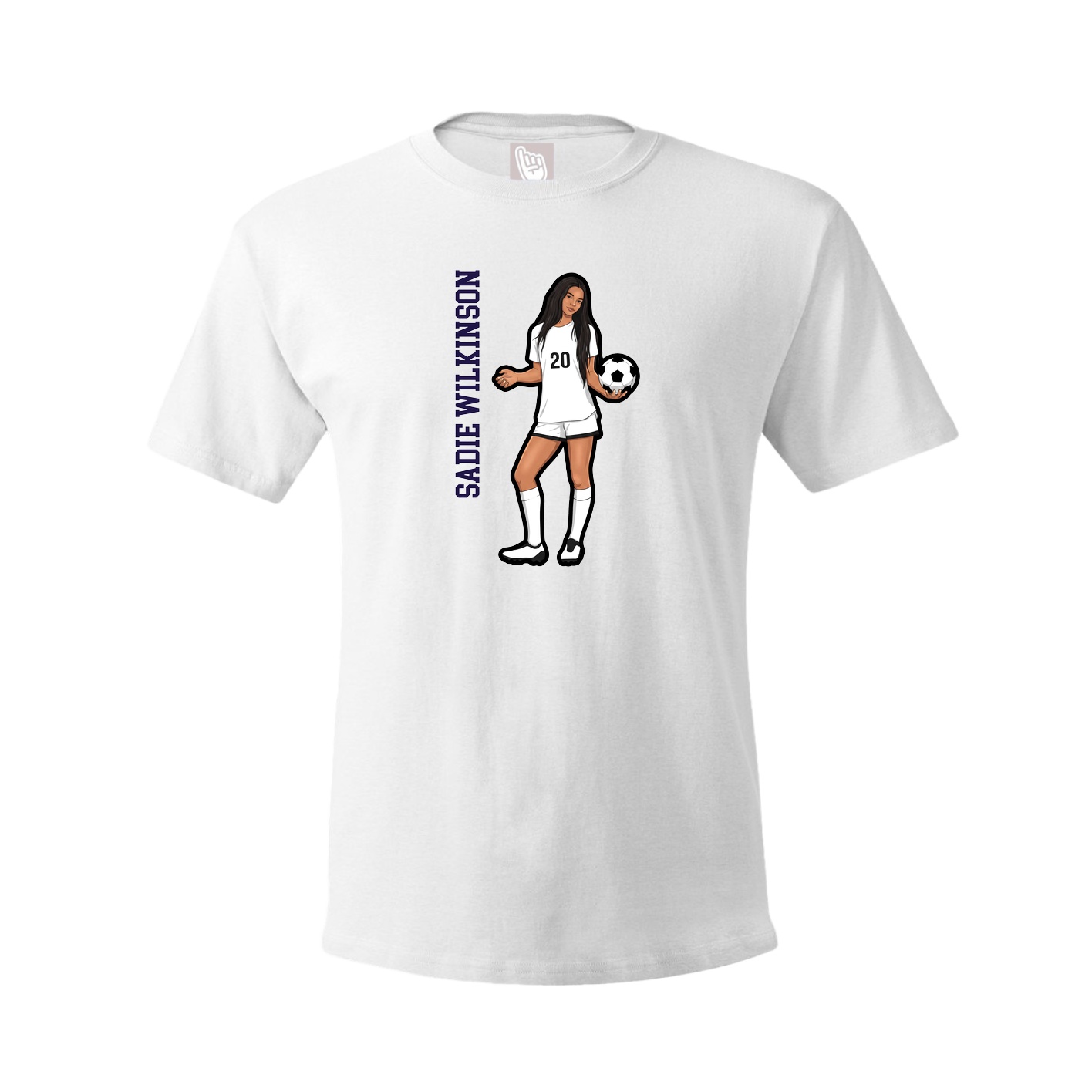 Tee — Name Vertical in White
