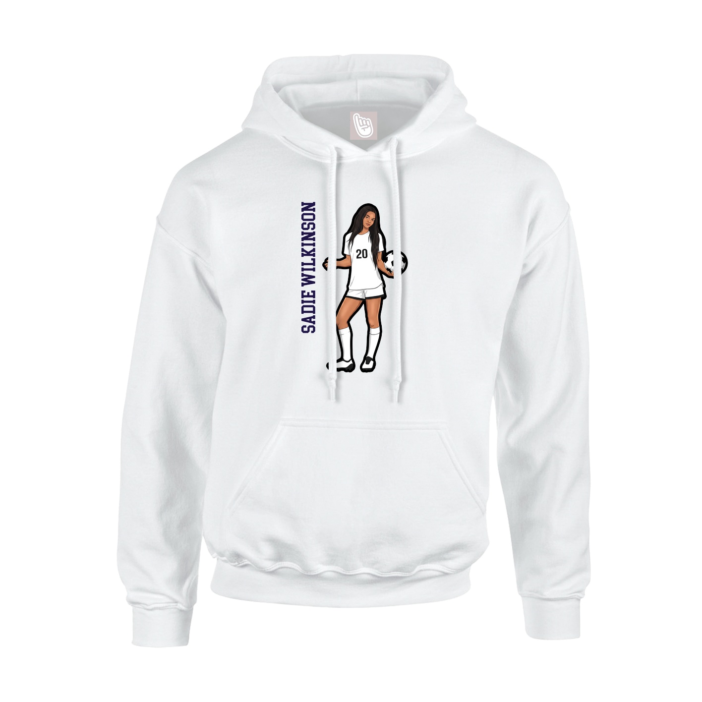 Youth Hoodie — Name Vertical in White