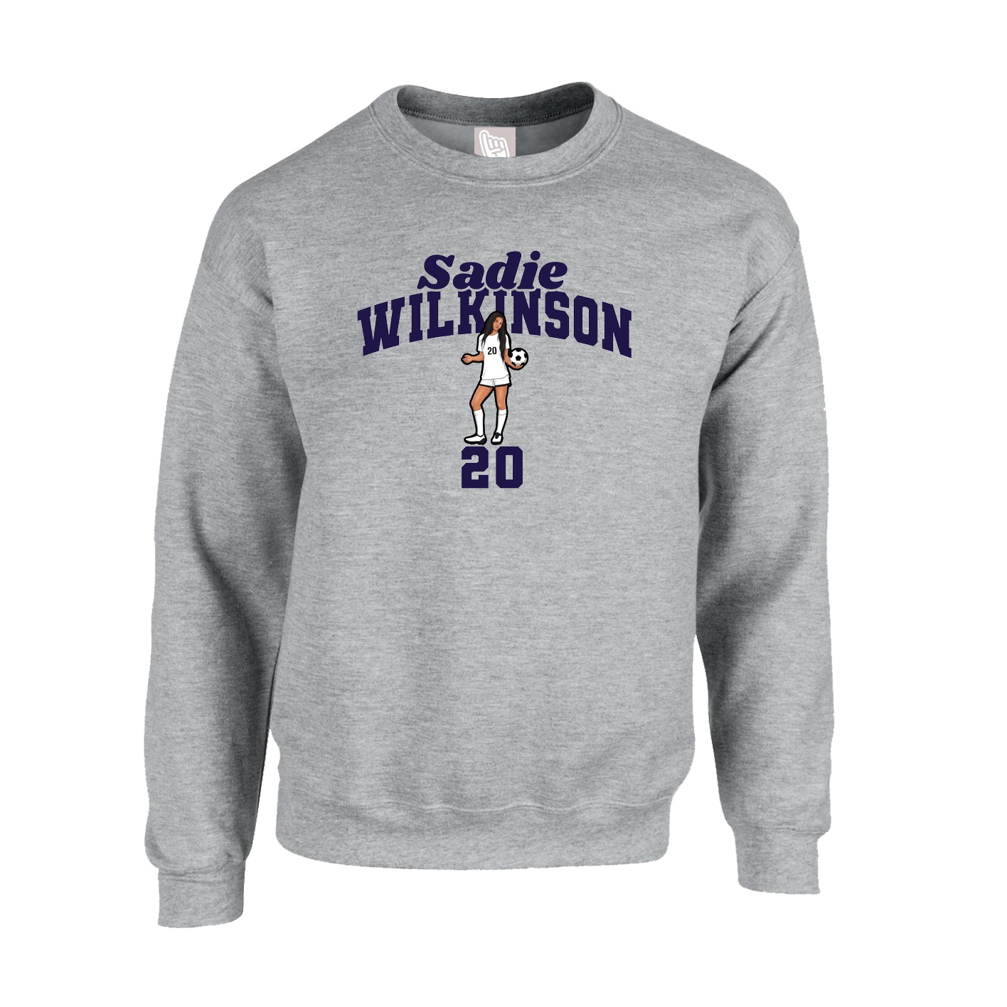 Fleece Crew — Signature Arch in Grey