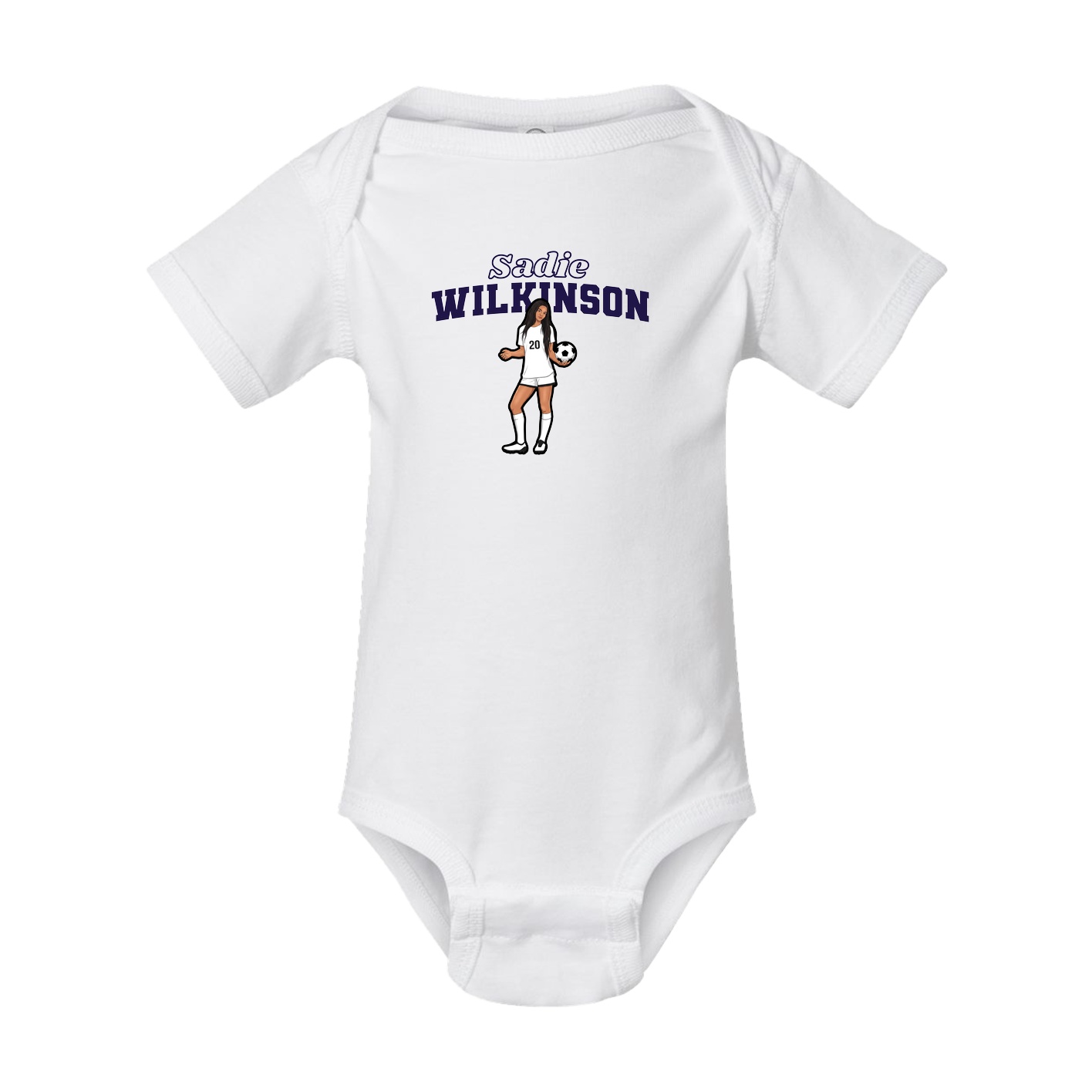 Baby Onesie — Name Arch in White