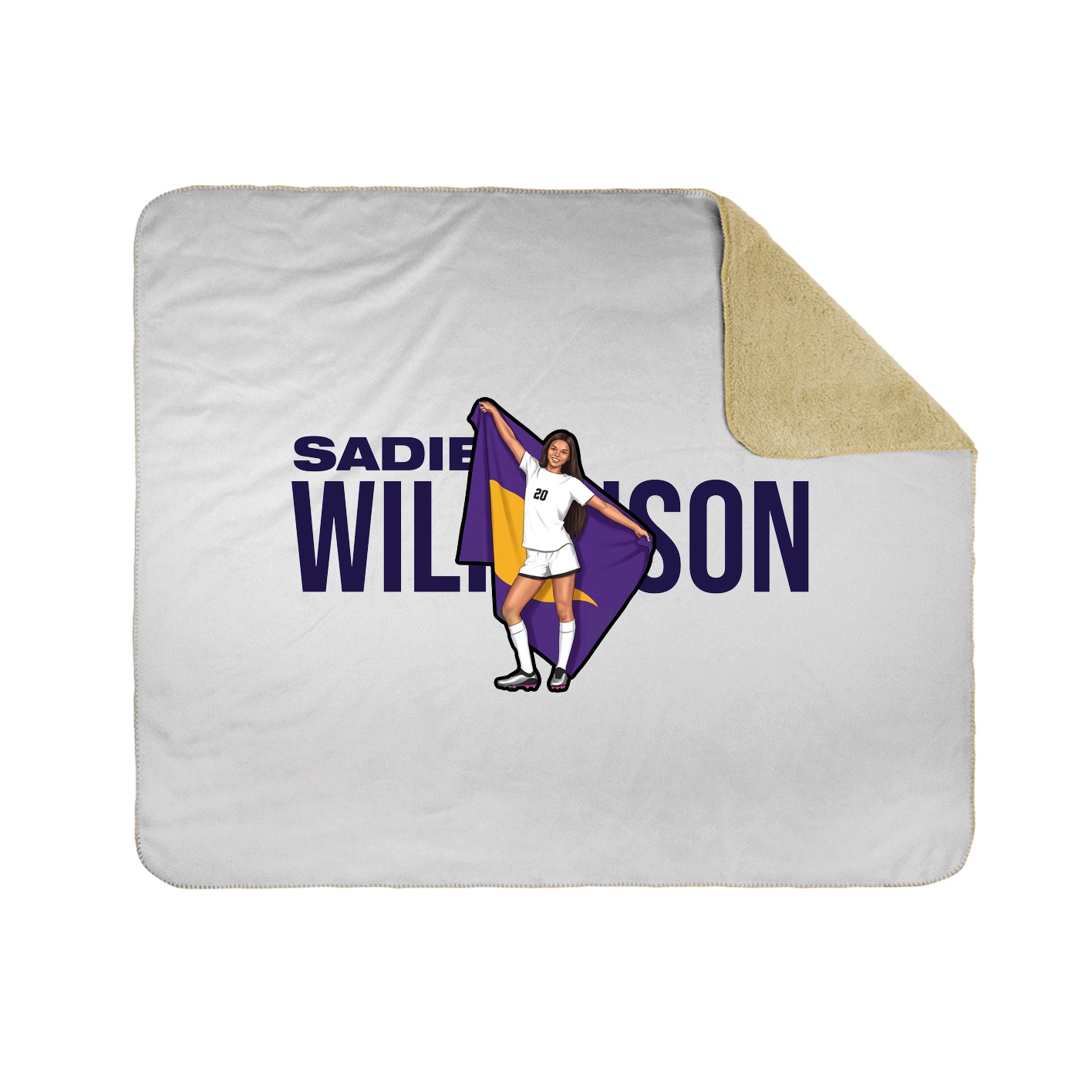 Throw Blanket — Player Name in White