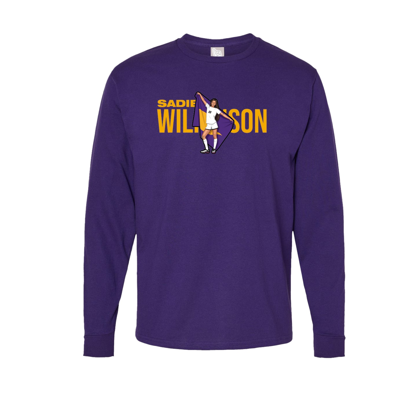 Long Sleeve Tee — Player Name in Purple