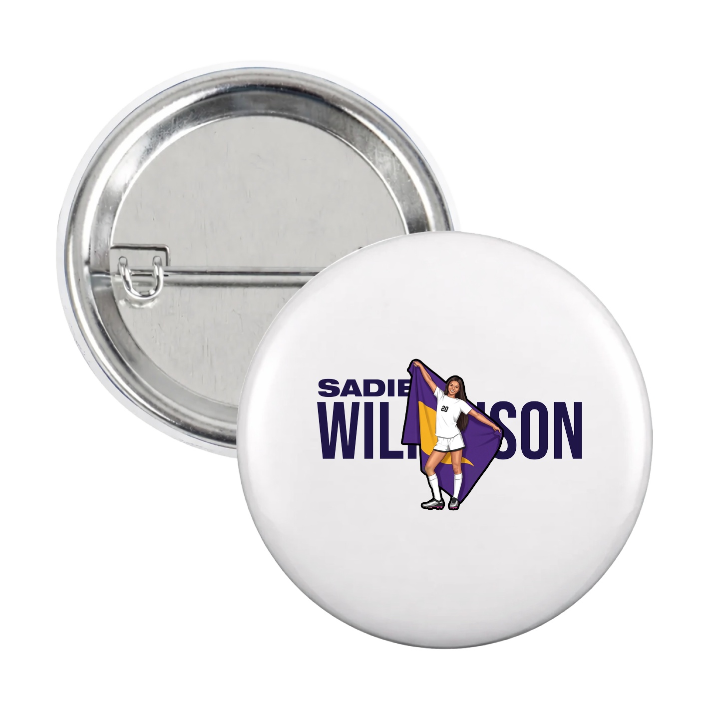 Game Day Button — Player Name in White