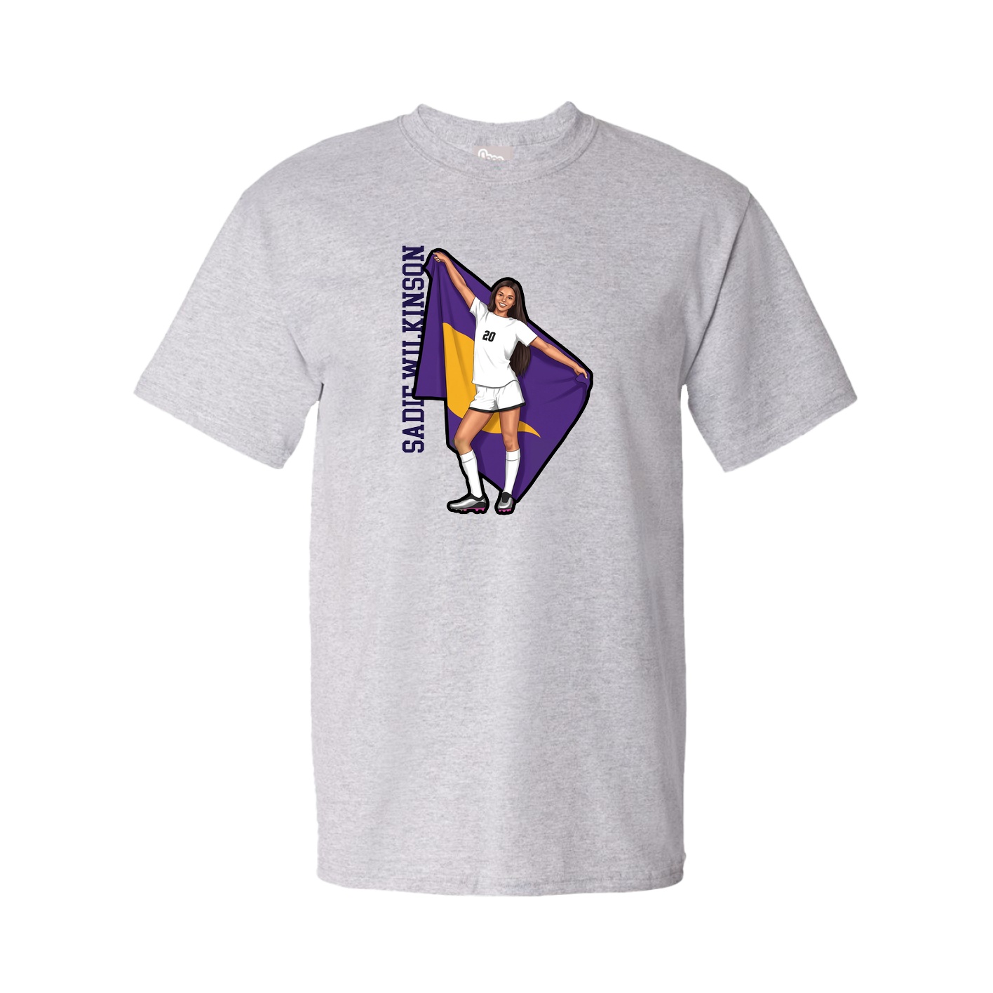 Tee — Name Vertical in Grey