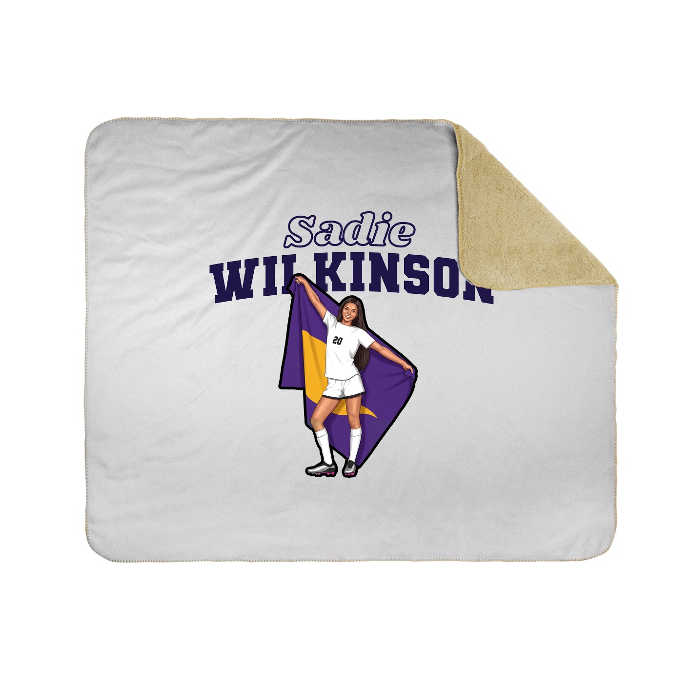 Throw Blanket — Name Arch in White