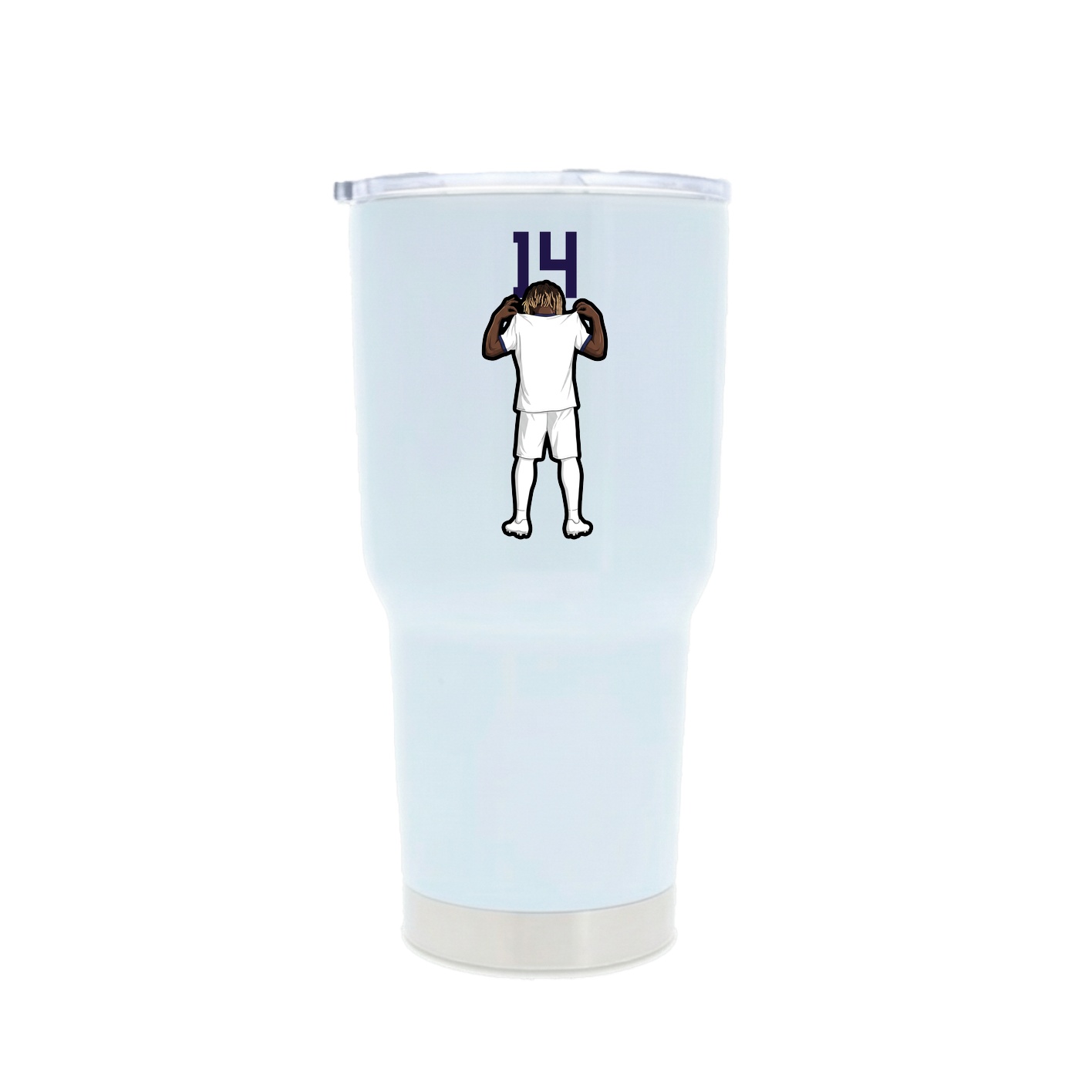 30oz Stainless Steel Tumbler — Number Top in White