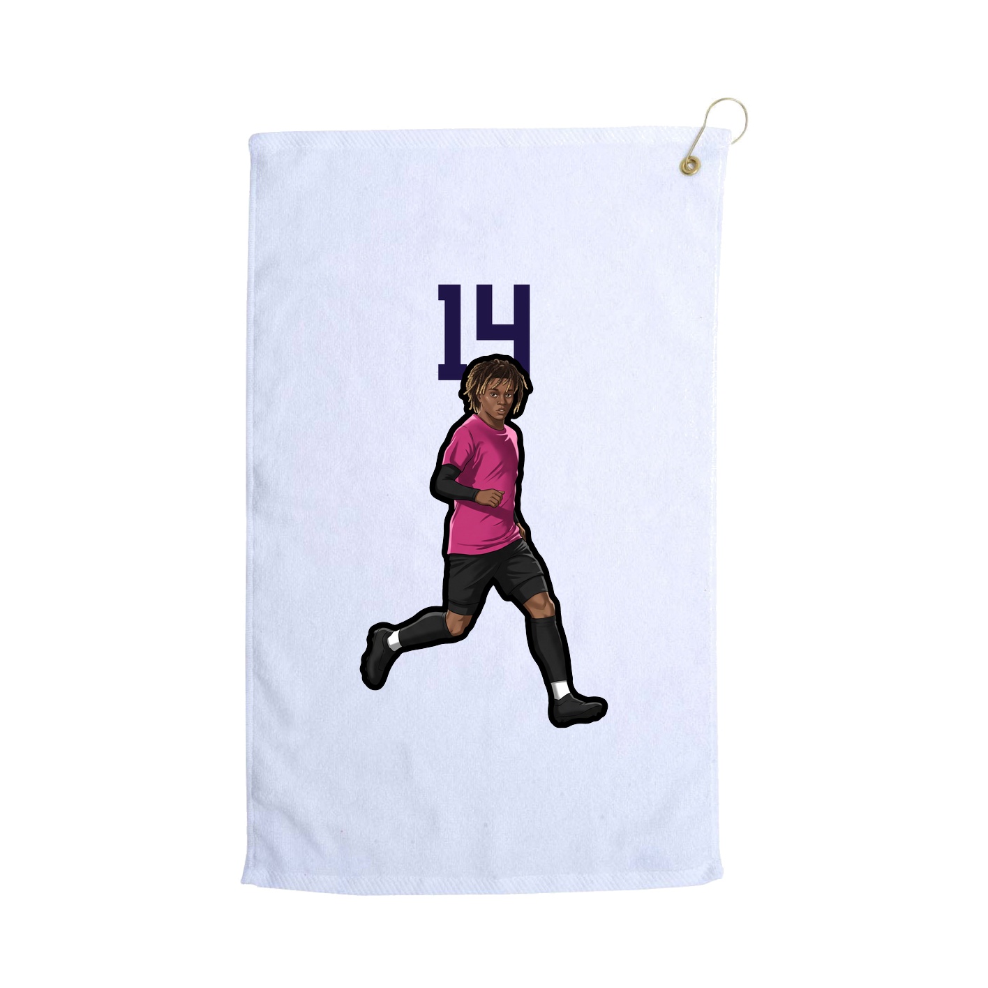 Golf Towel — Number Top in White