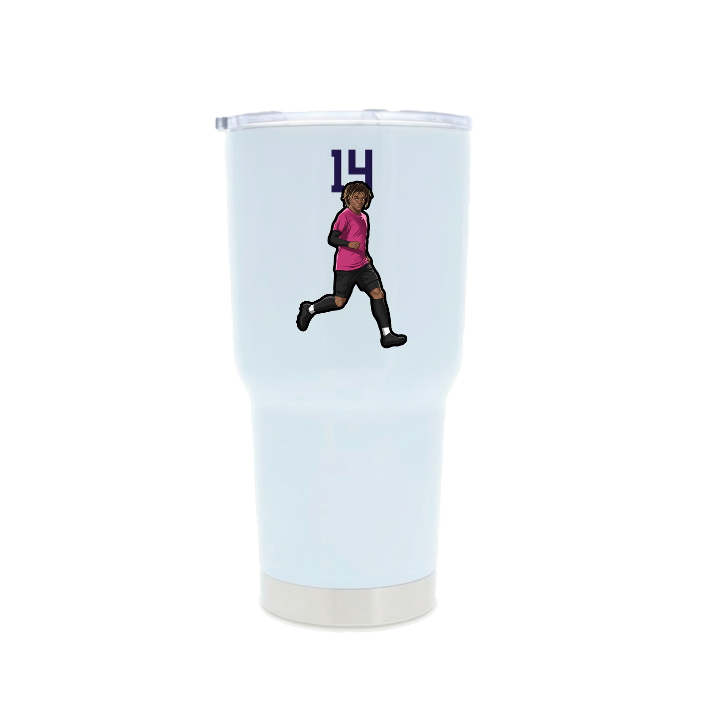 30oz Stainless Steel Tumbler — Number Top in White