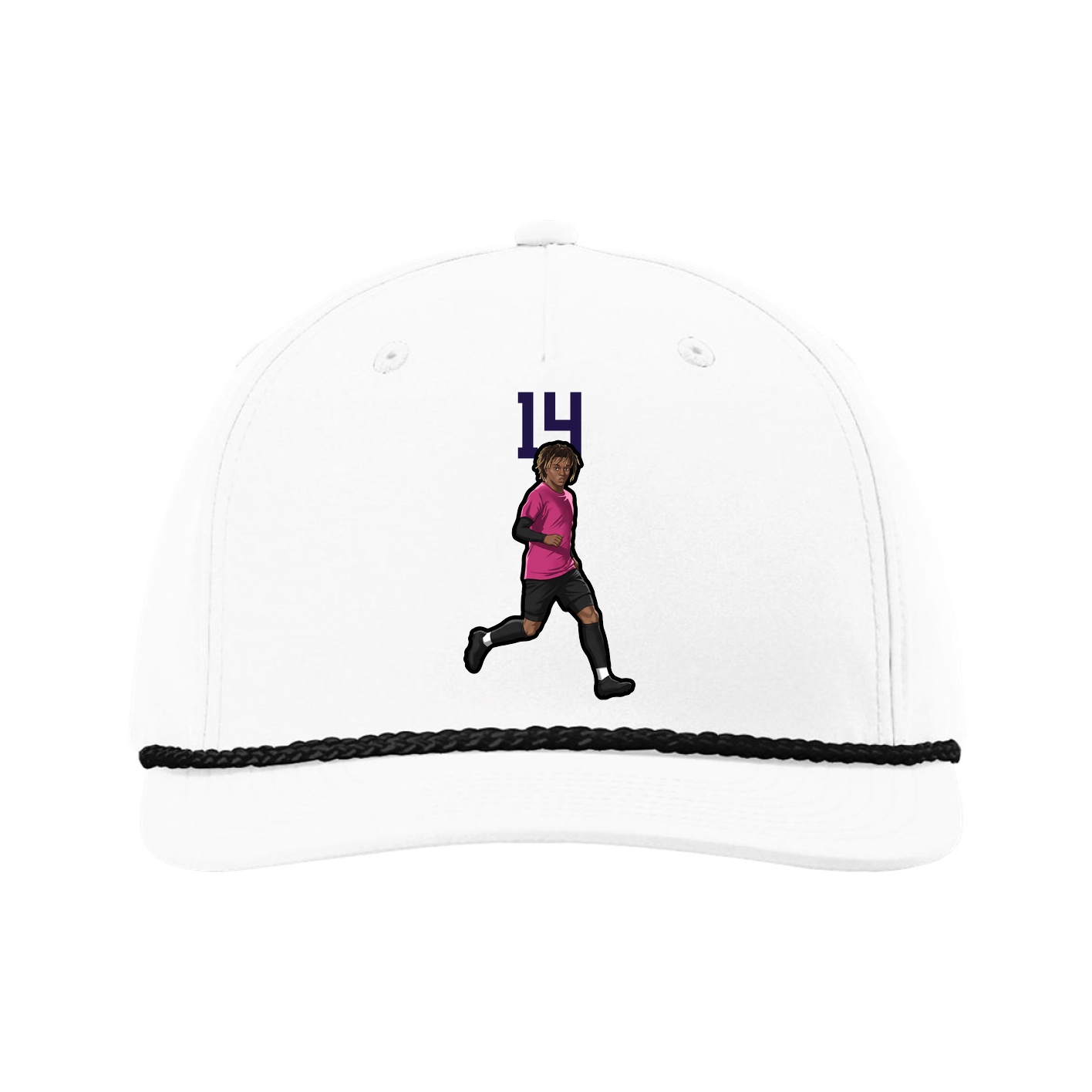 Five-Panel Classic Rope Cap — Number Top in White