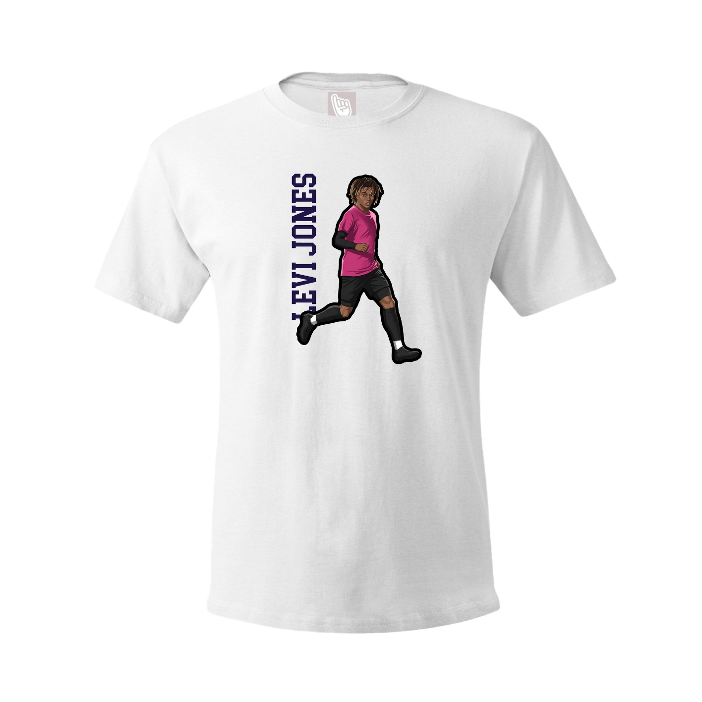 Tee — Name Vertical in White