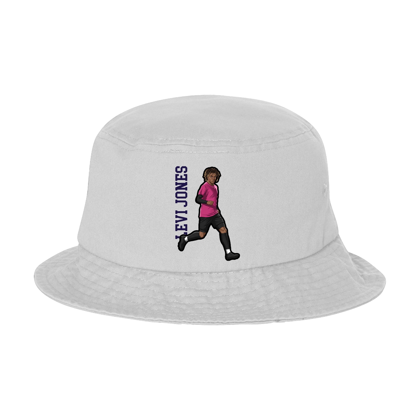 Bucket Cap — Name Vertical in White
