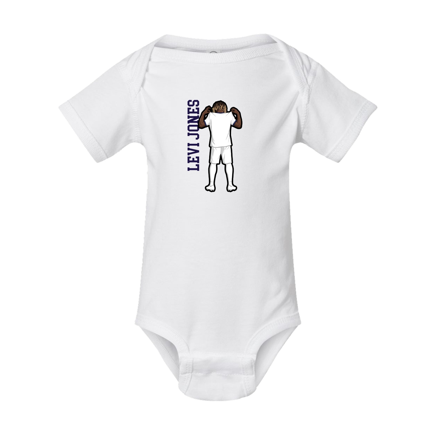 Baby Onesie — Name Vertical in White