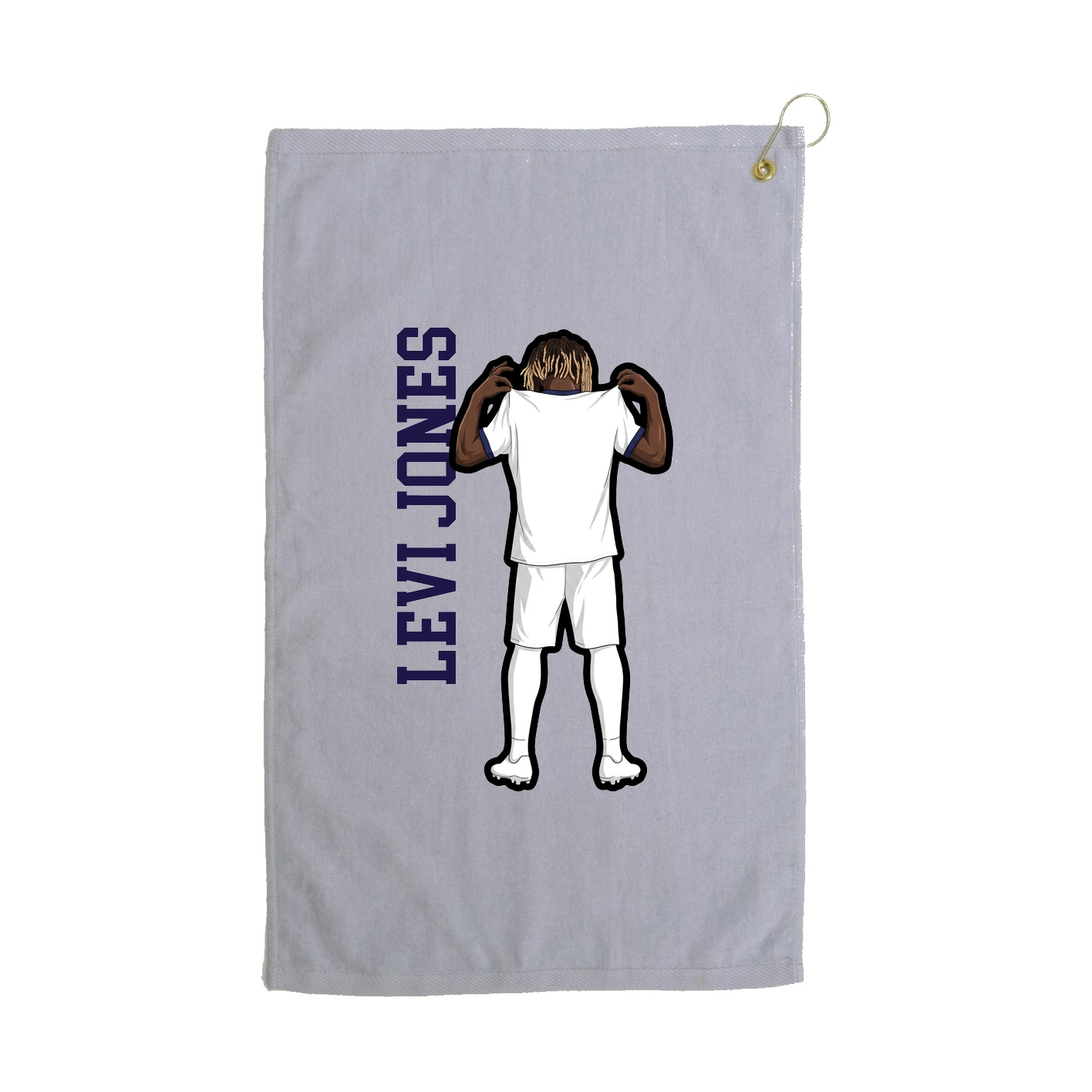 Golf Towel — Name Vertical in Grey