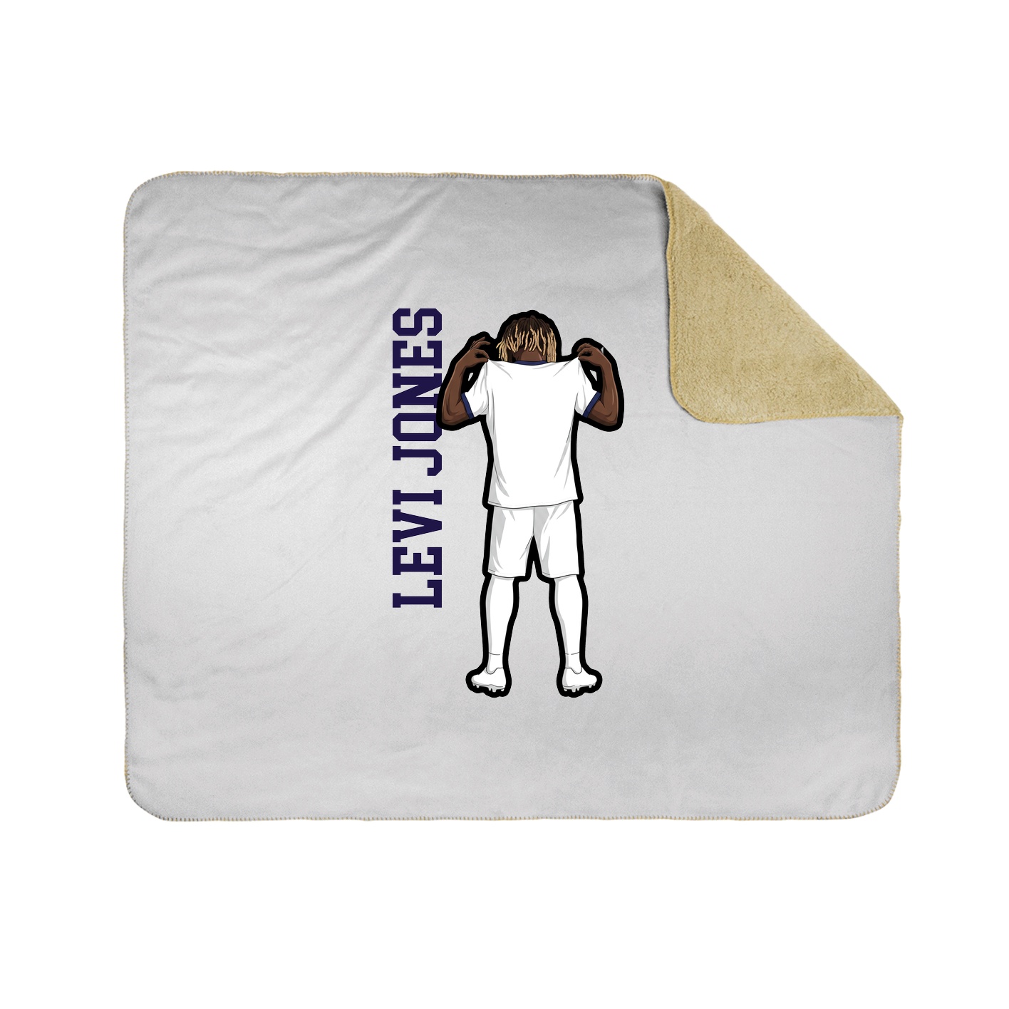 Throw Blanket — Name Vertical in White