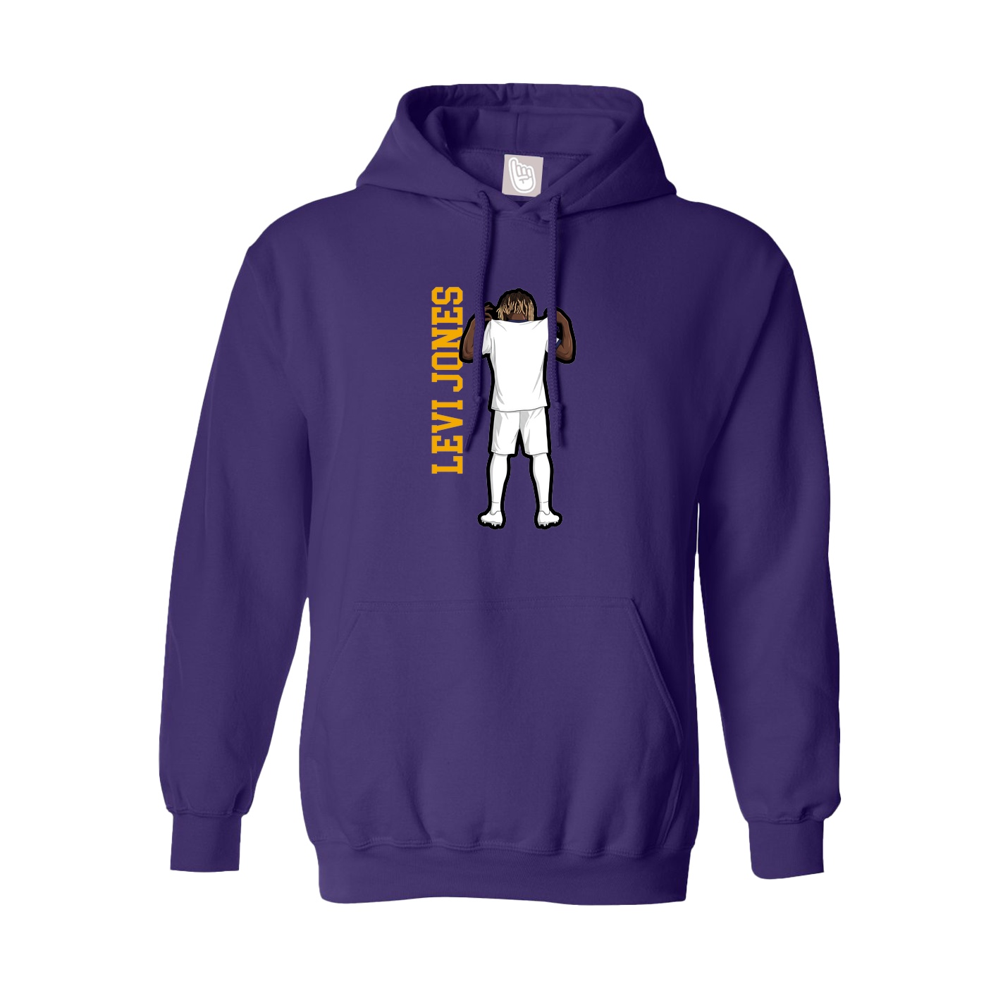 Youth Hoodie — Name Vertical in Purple