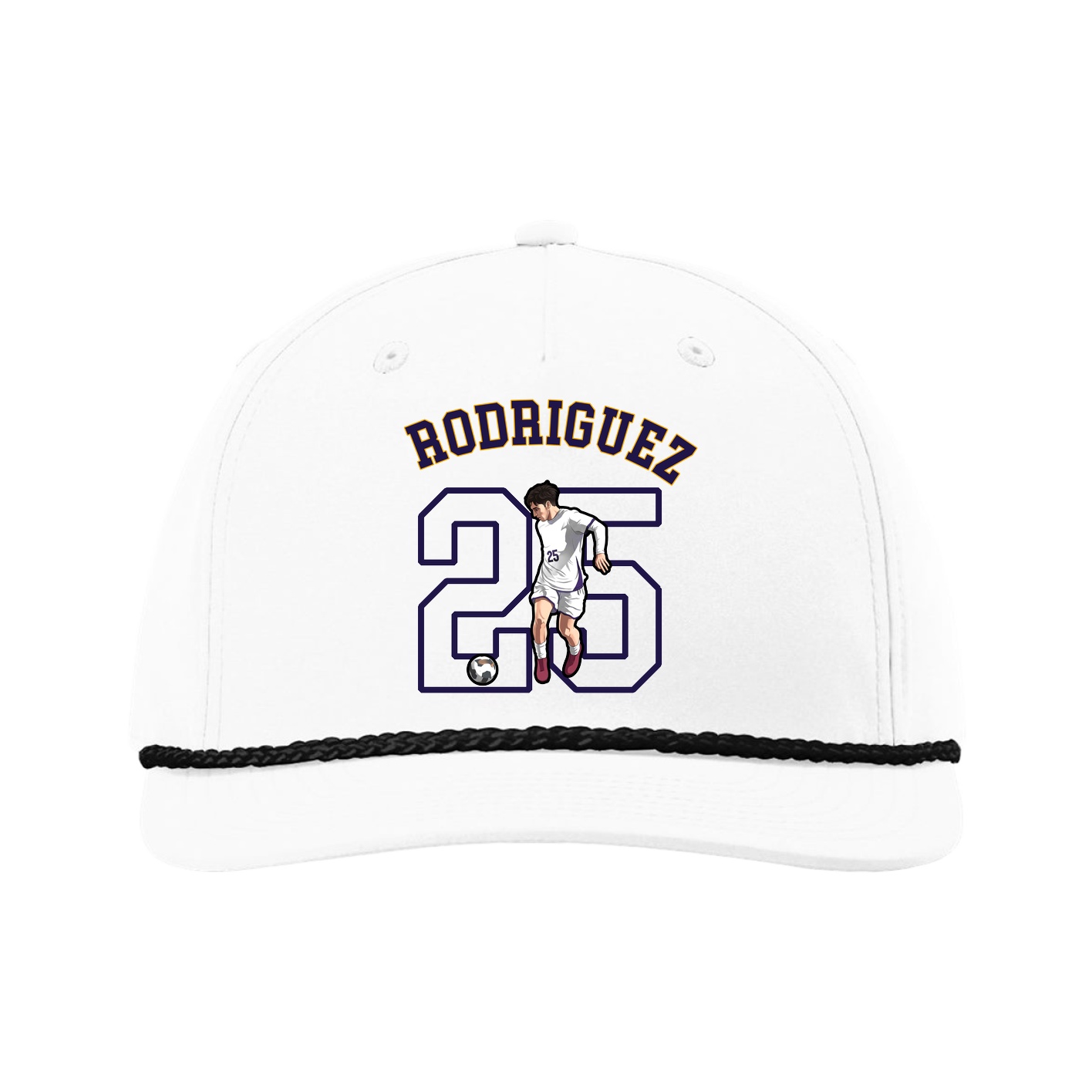 Five-Panel Classic Rope Cap — Shirsey Arch in White