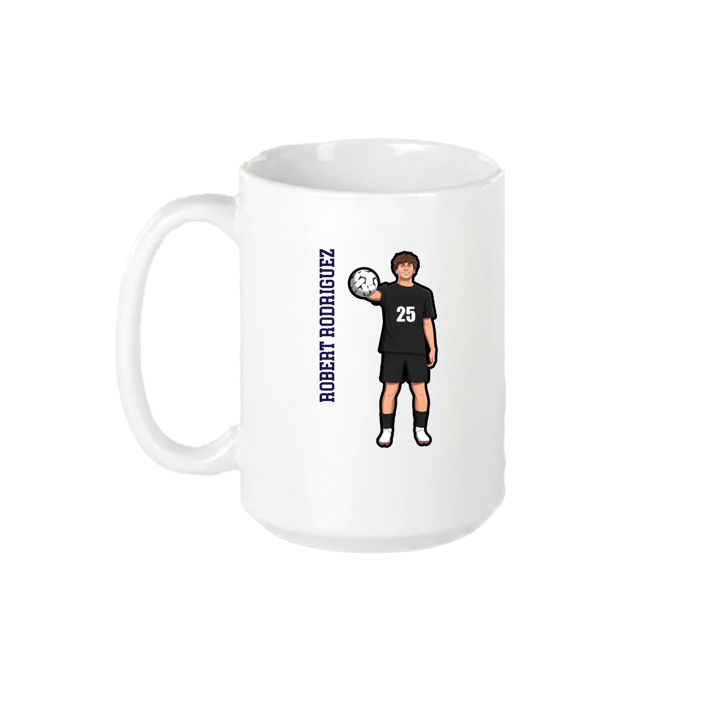 15oz Coffee Mug — Name Vertical in White