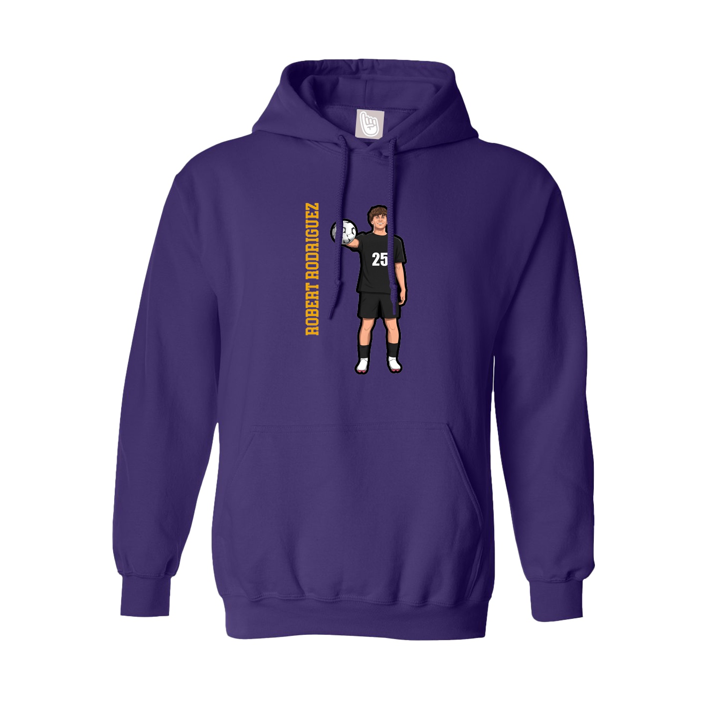 Hoodie — Name Vertical in Purple