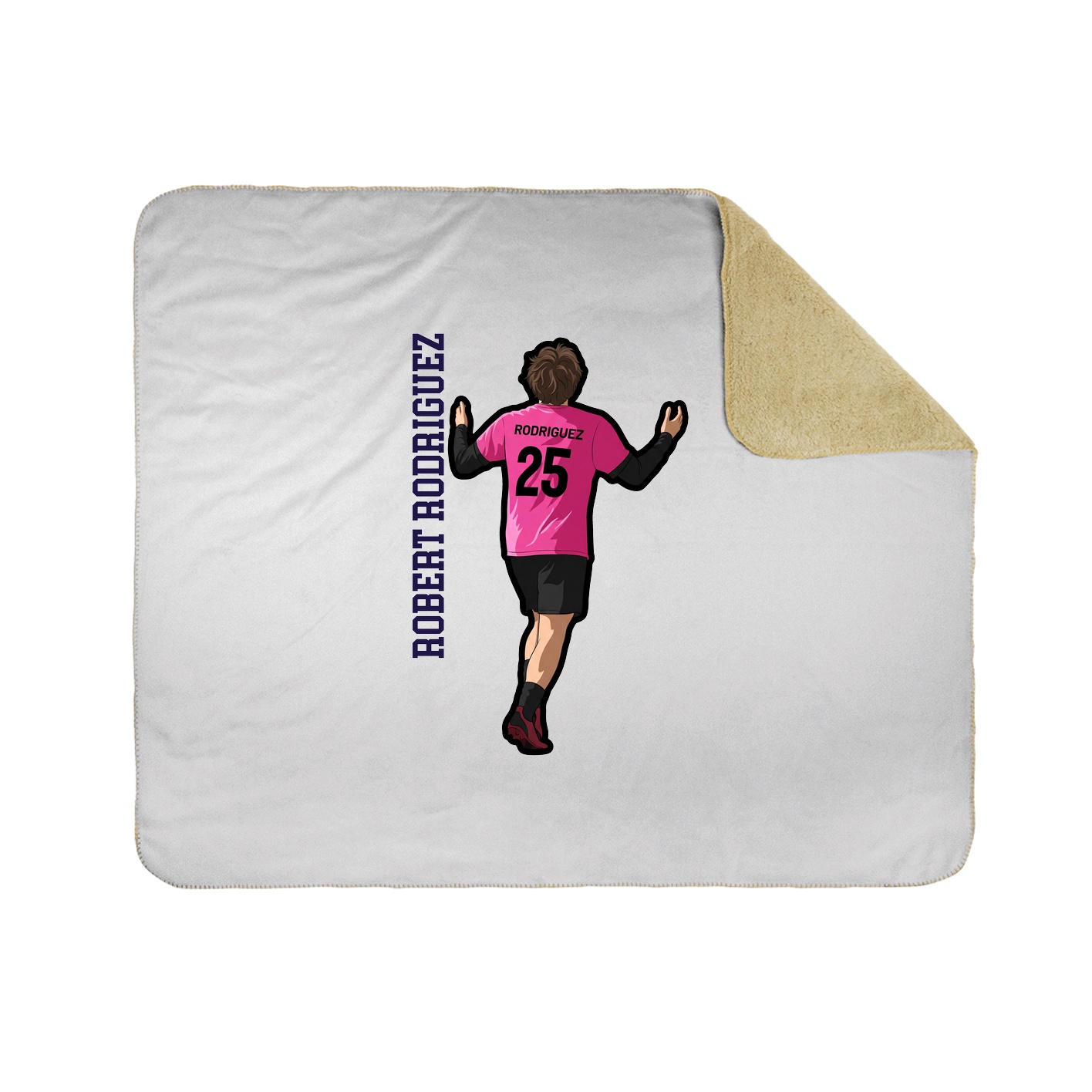 Throw Blanket — Name Vertical in White
