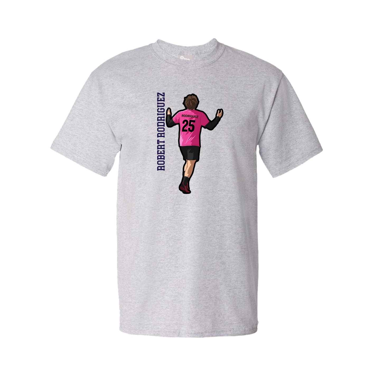 Tee — Name Vertical in Grey