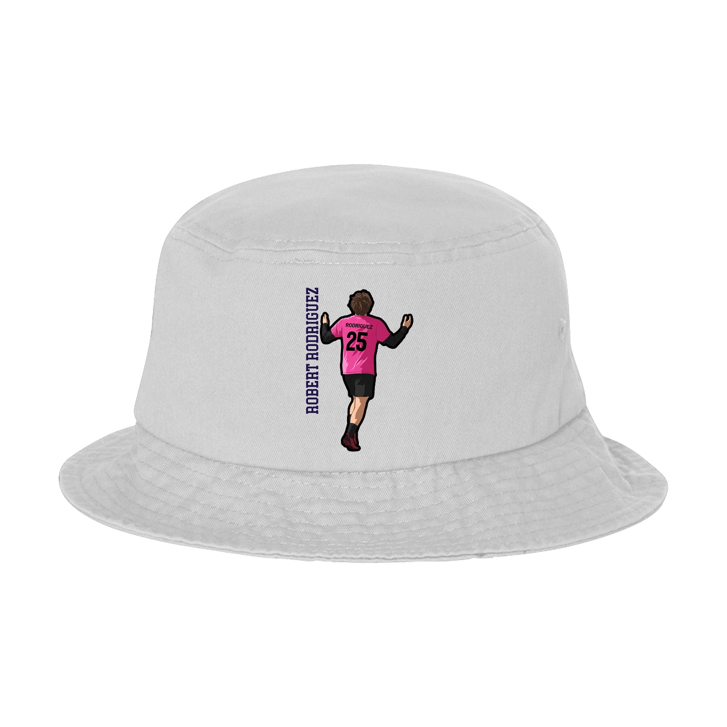Bucket Cap — Name Vertical in White