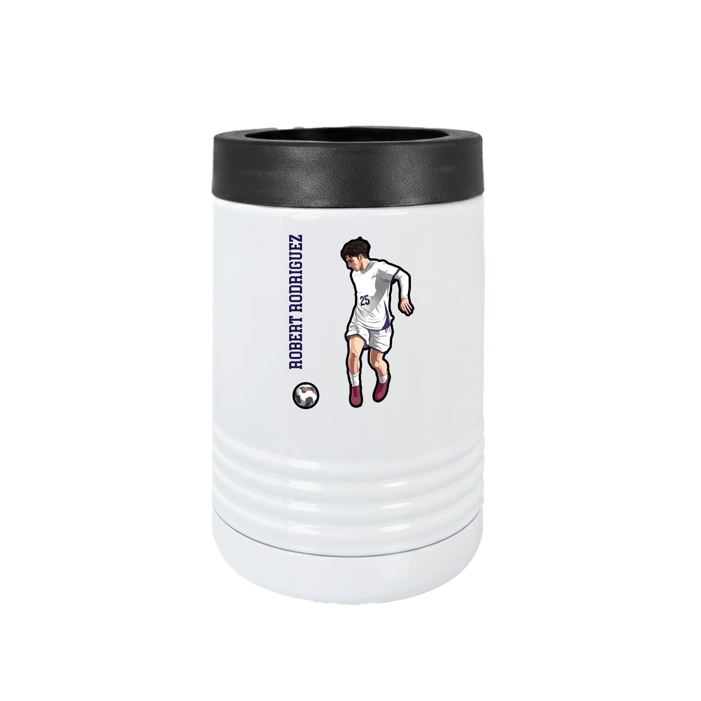 Beverage Holder — Name Vertical in White