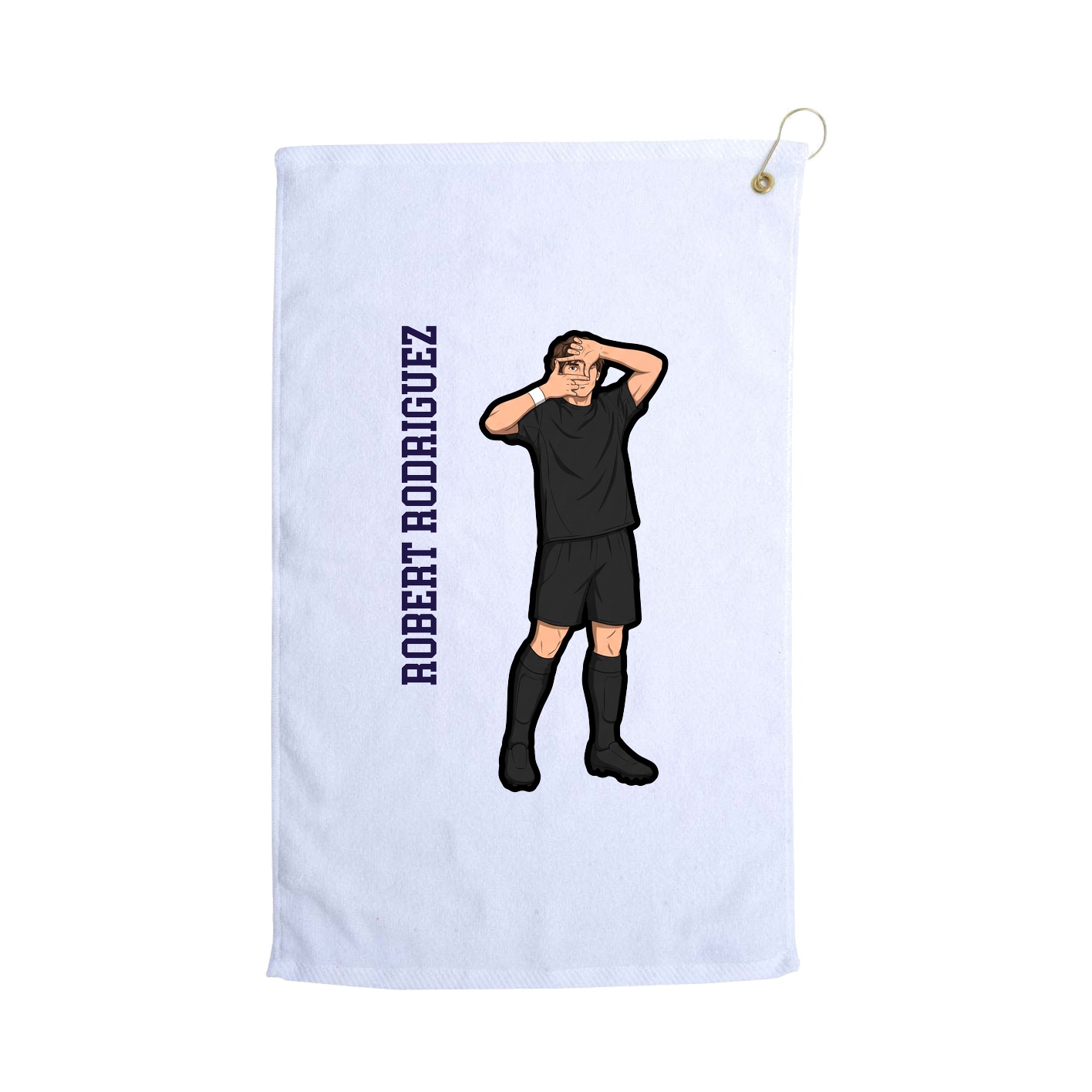 Golf Towel — Name Vertical in White