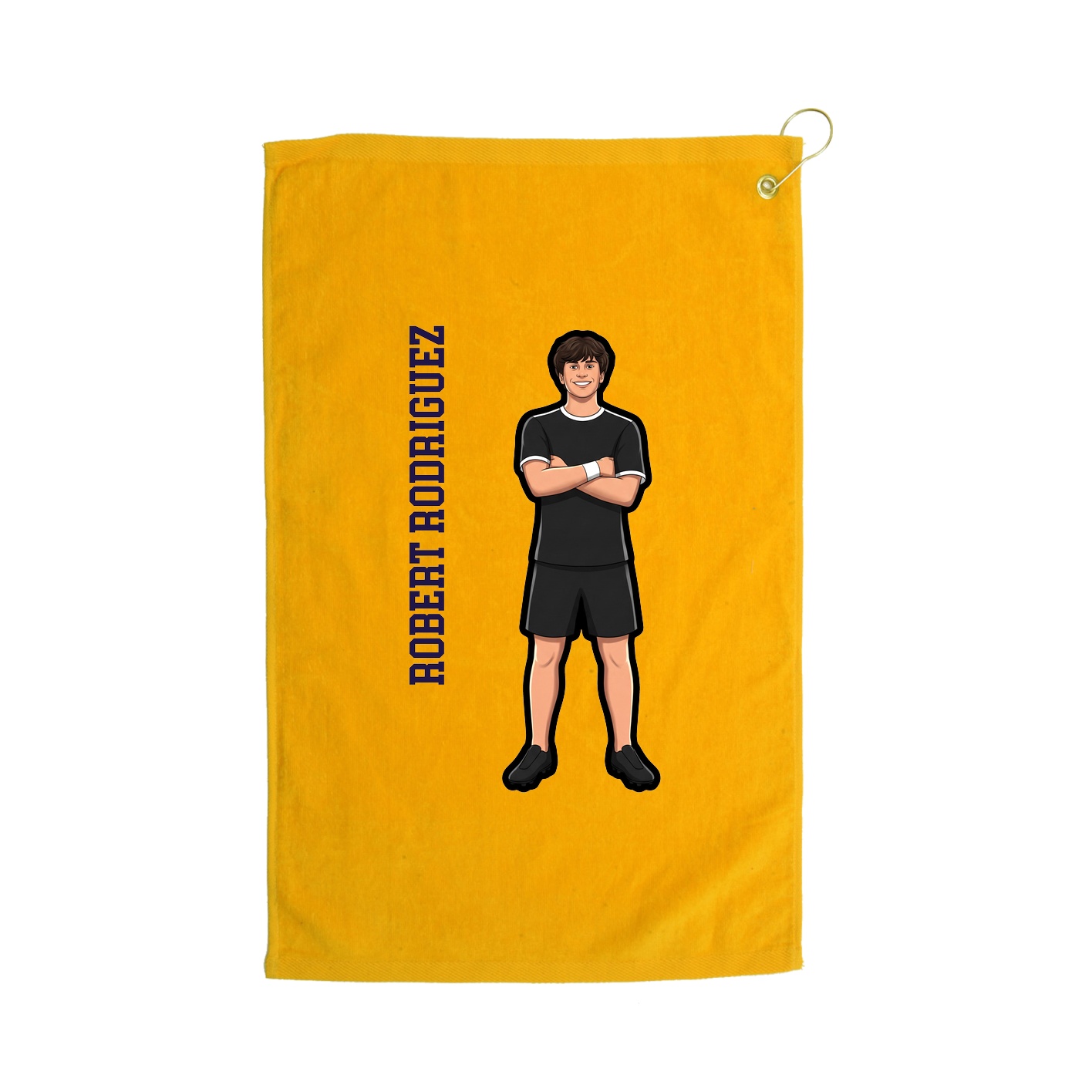 Golf Towel — Name Vertical in Gold