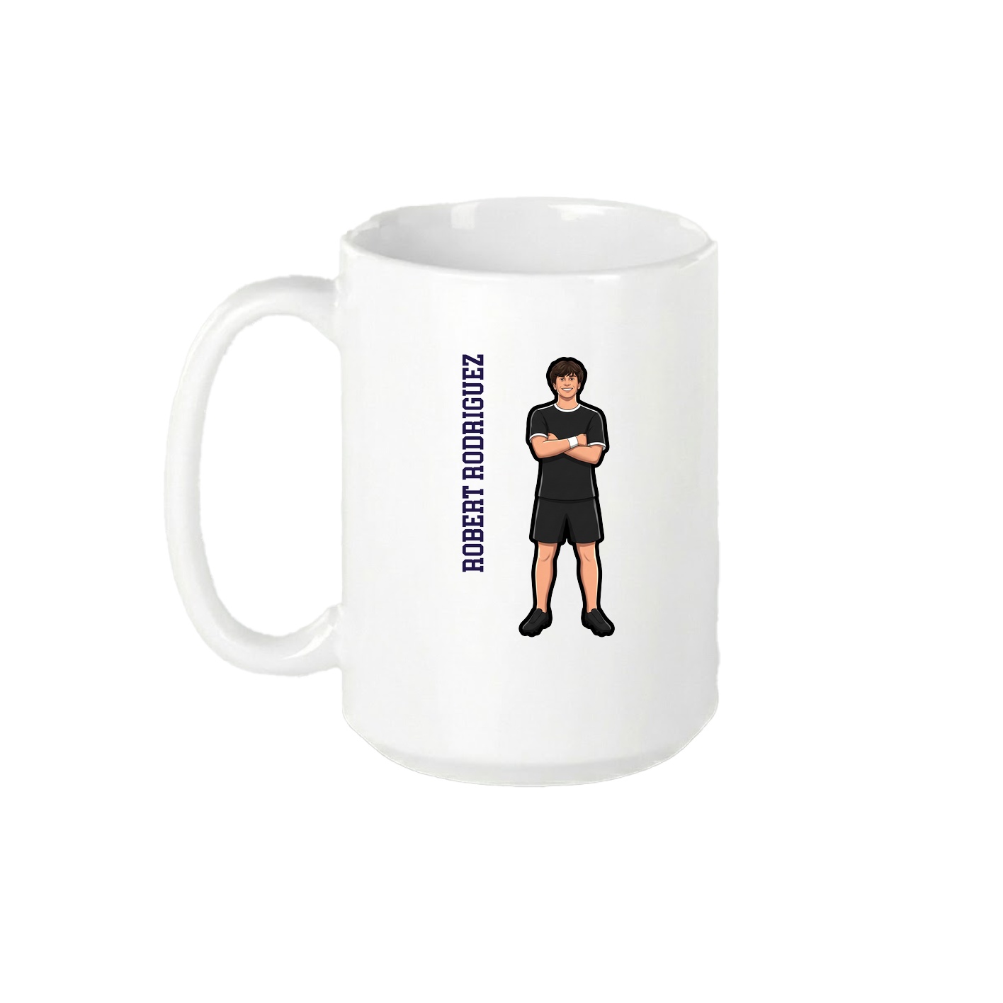 15oz Coffee Mug — Name Vertical in White