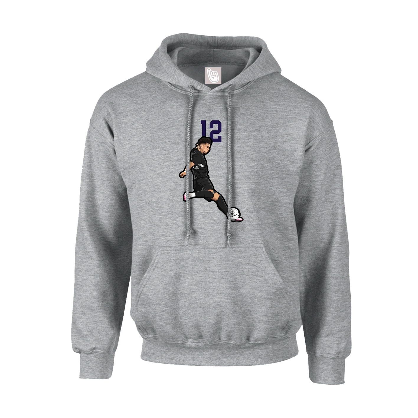 Youth Hoodie — Number Top in Grey