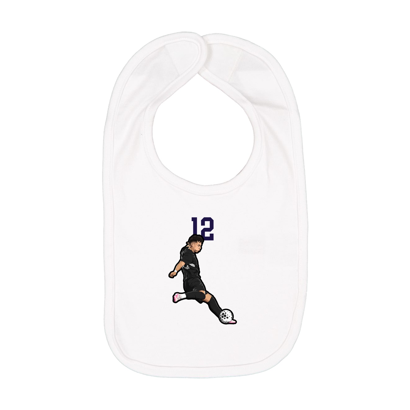 Infant Bib — Number Top in White