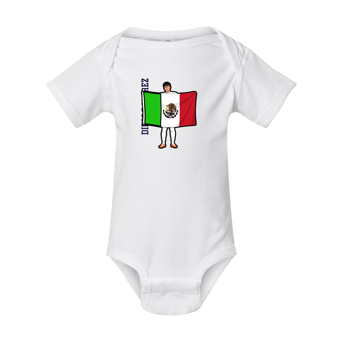Baby Onesie — Name Vertical in White