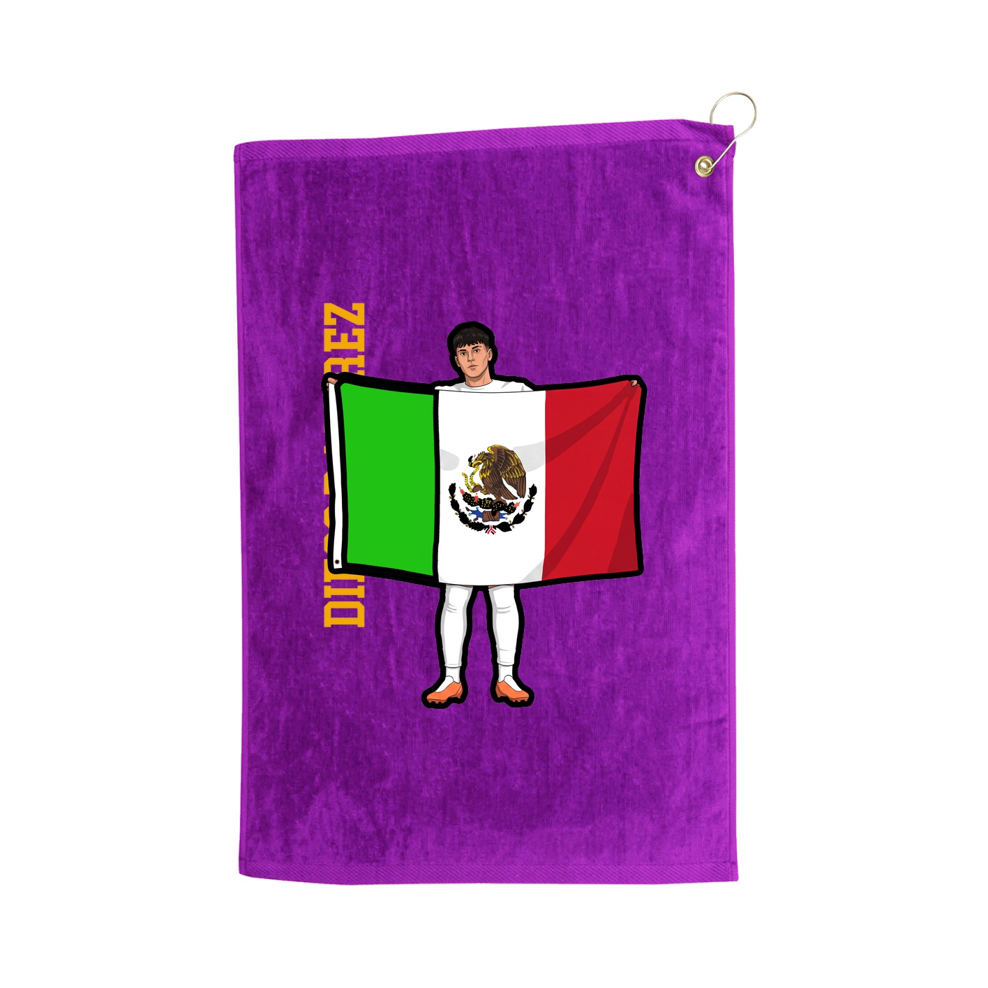 Golf Towel — Name Vertical in Purple
