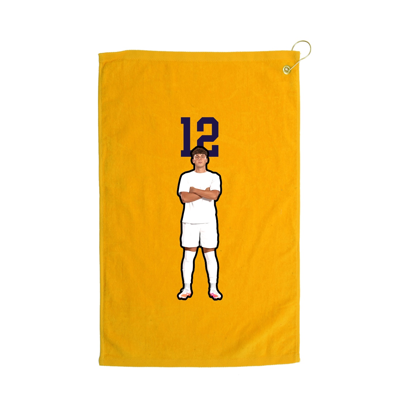 Golf Towel — Number Top in Gold