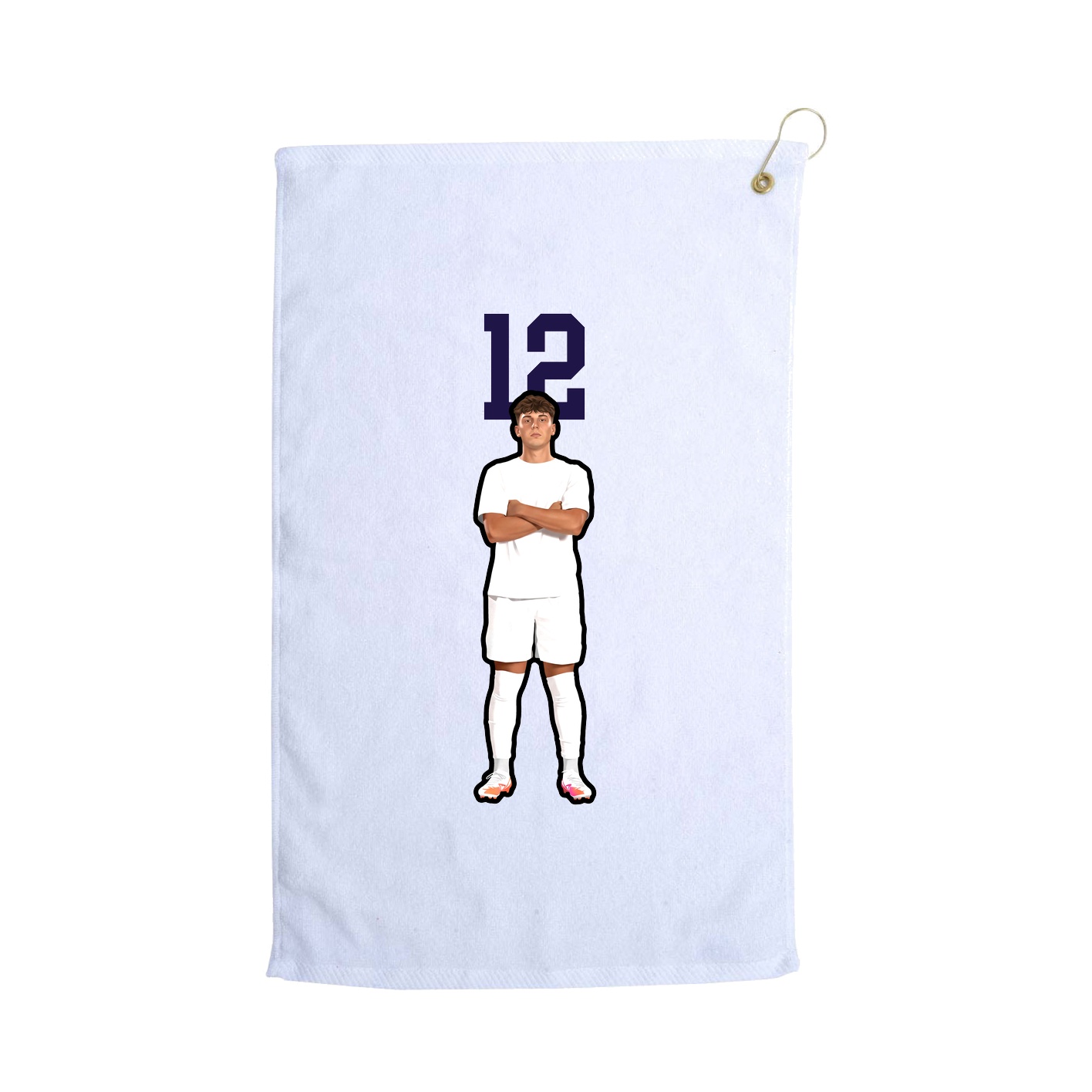 Golf Towel — Number Top in White