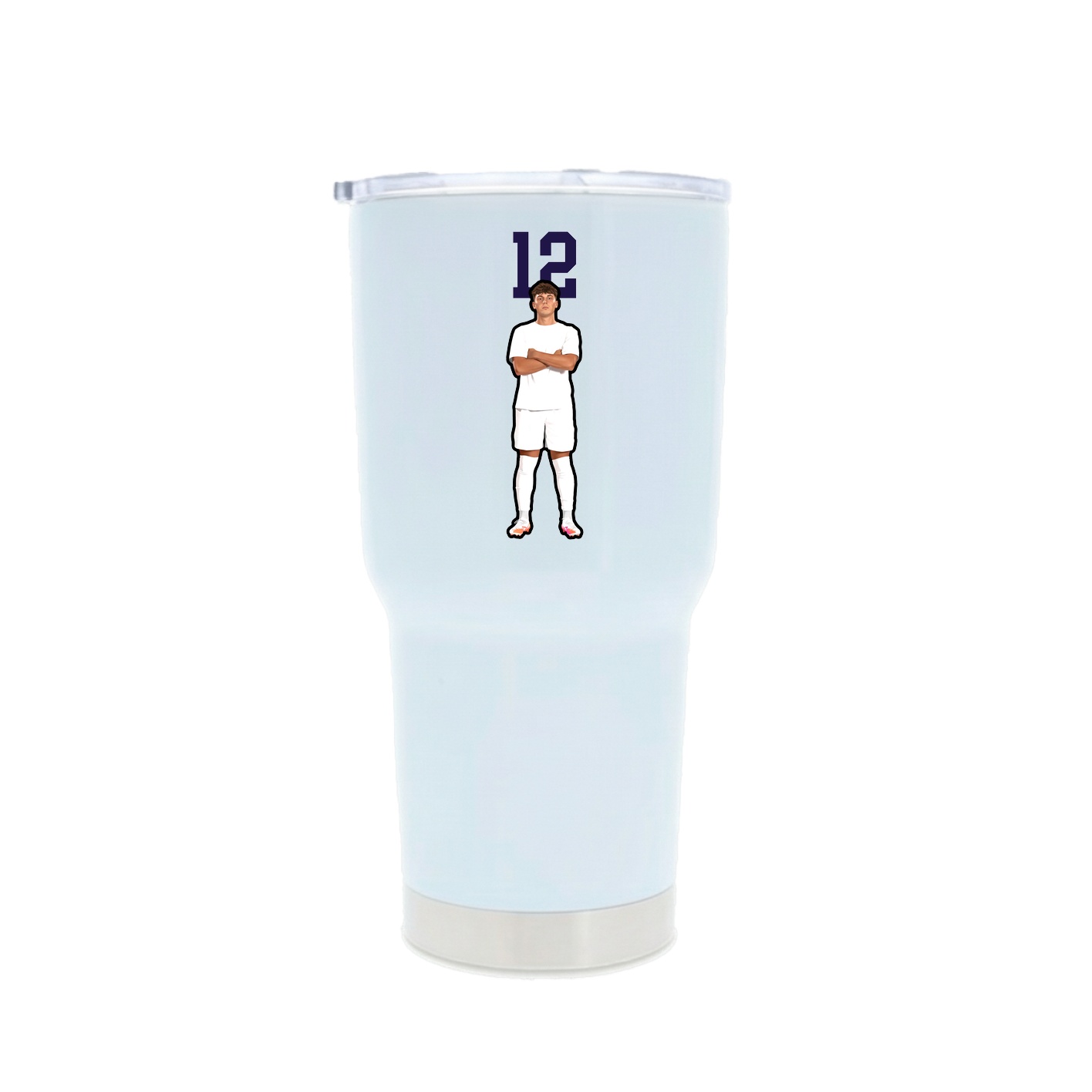 30oz Stainless Steel Tumbler — Number Top in White