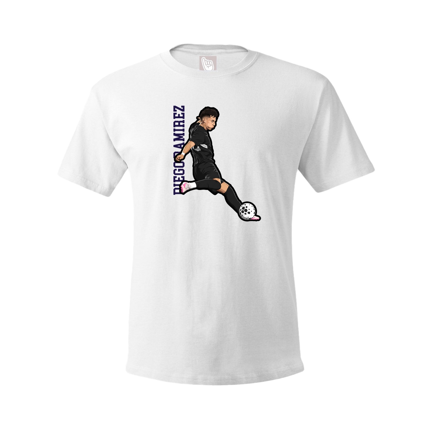 Tee — Name Vertical in White