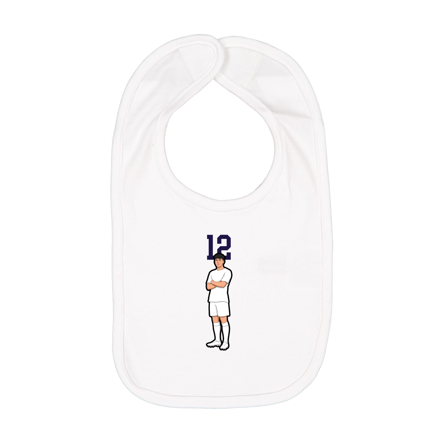 Infant Bib — Number Top in White